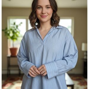 Barena Blue Striped Blouse